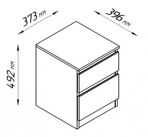 2.03.03.050.4 КАСТОР тумба 2 ящика RU серая в Стрежевом - strezevoi.ok-mebel.com | фото 3