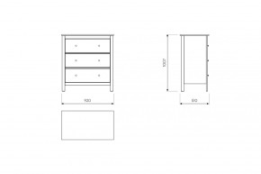 2.08.02.020.14 САГА комод 3 ящика белый/ясень в Стрежевом - strezevoi.ok-mebel.com | фото