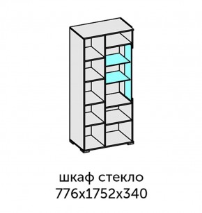 Аллегро-10 Шкаф 2дв. (со стеклом) (дуб крафт золотой-камень темный) в Стрежевом - strezevoi.ok-mebel.com | фото 2