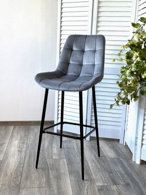 Барный стул ХОФМАН, цвет H-14 Серый, велюр / черный каркас М-City в Стрежевом - strezevoi.ok-mebel.com | фото 3