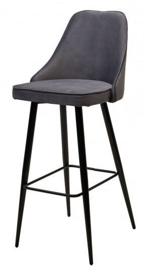 Барный стул NEPAL-BAR СЕРЫЙ #27, велюр/ черный каркас (H=78cm) М-City в Стрежевом - strezevoi.ok-mebel.com | фото 1