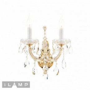 Бра iLamp Diamond W6071-2 GD+CL в Стрежевом - strezevoi.ok-mebel.com | фото 2