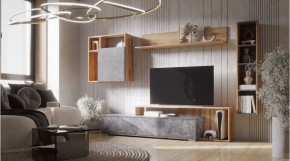 ДАЛЛАС Гостиная (модульная) цемент темный в Стрежевом - strezevoi.ok-mebel.com | фото