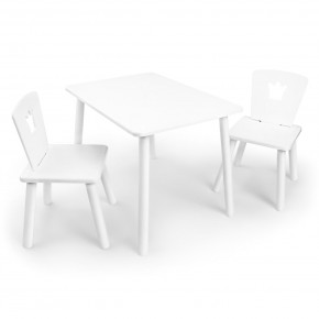 Детский комплект стол и два стула «Корона» Rolti Baby (белый/белый, массив березы/мдф) в Стрежевом - strezevoi.ok-mebel.com | фото