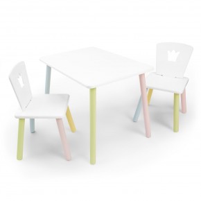 Детский комплект стол и два стула «Корона» Rolti Baby (белый/цветной, массив березы/мдф) в Стрежевом - strezevoi.ok-mebel.com | фото