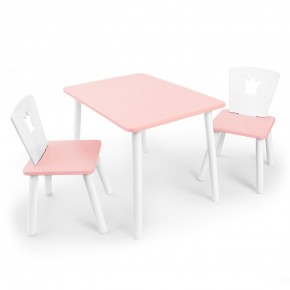 Детский комплект стол и два стула «Корона» Rolti Baby (розовый/розовый, массив березы/мдф) в Стрежевом - strezevoi.ok-mebel.com | фото