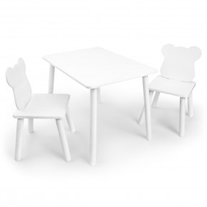Детский комплект стол и два стула «Мишка» Rolti Baby (белый/белый, массив березы/мдф) в Стрежевом - strezevoi.ok-mebel.com | фото