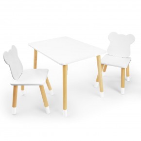 Детский комплект стол и два стула «Мишка» Rolti Baby (белый/береза, массив березы/мдф) в Стрежевом - strezevoi.ok-mebel.com | фото