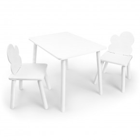 Детский комплект стол и два стула «Облачко» Rolti Baby (белый/белый, массив березы/мдф) в Стрежевом - strezevoi.ok-mebel.com | фото