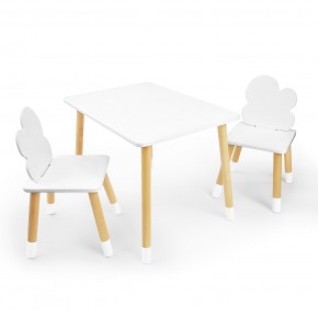 Детский комплект стол и два стула «Облачко» Rolti Baby (белый/береза, массив березы/мдф) в Стрежевом - strezevoi.ok-mebel.com | фото