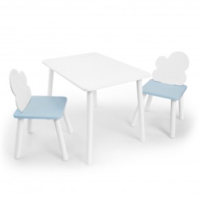 Детский комплект стол и два стула «Облачко» Rolti Baby (белый/голубой, массив березы/мдф) в Стрежевом - strezevoi.ok-mebel.com | фото