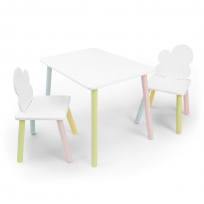 Детский комплект стол и два стула «Облачко» Rolti Baby (белый/цветной, массив березы/мдф) в Стрежевом - strezevoi.ok-mebel.com | фото