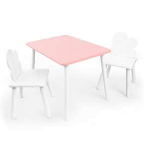 Детский комплект стол и два стула «Облачко» Rolti Baby (розовый/белый, массив березы/мдф) в Стрежевом - strezevoi.ok-mebel.com | фото