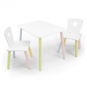 Детский комплект стол и два стула «Звезда» Rolti Baby (белый/цветной, массив березы/мдф) в Стрежевом - strezevoi.ok-mebel.com | фото