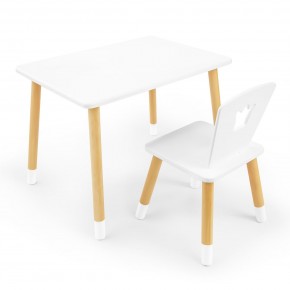 Детский комплект стол и стул «Корона» Rolti Baby (белый/береза, массив березы/мдф) в Стрежевом - strezevoi.ok-mebel.com | фото 1