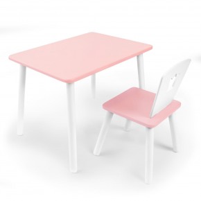 Детский комплект стол и стул «Корона» Rolti Baby (розовый/розовый, массив березы/мдф) в Стрежевом - strezevoi.ok-mebel.com | фото