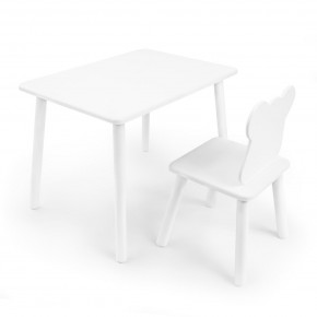 Детский комплект стол и стул «Мишка» Rolti Baby (белый/белый, массив березы/мдф) в Стрежевом - strezevoi.ok-mebel.com | фото