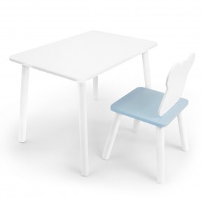 Детский комплект стол и стул «Мишка» Rolti Baby (белый/голубой, массив березы/мдф) в Стрежевом - strezevoi.ok-mebel.com | фото