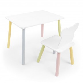 Детский комплект стол и стул «Мишка» Rolti Baby (белый/цветной, массив березы/мдф) в Стрежевом - strezevoi.ok-mebel.com | фото