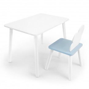 Детский комплект стол и стул «Облачко» Rolti Baby (белый/голубой, массив березы/мдф) в Стрежевом - strezevoi.ok-mebel.com | фото