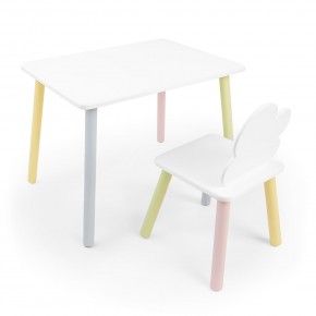 Детский комплект стол и стул «Облачко» Rolti Baby (белый/цветной, массив березы/мдф) в Стрежевом - strezevoi.ok-mebel.com | фото