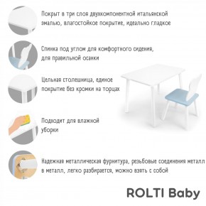 Детский комплект стол и стул «Облачко» Rolti Baby  (голубая столешница/белое сиденье/белые ножки) в Стрежевом - strezevoi.ok-mebel.com | фото 4
