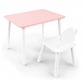 Детский комплект стол и стул «Облачко» Rolti Baby (розовый/белый, массив березы/мдф) в Стрежевом - strezevoi.ok-mebel.com | фото 1