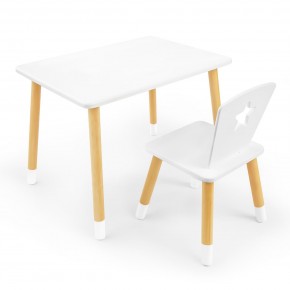 Детский комплект стол и стул «Звезда» Rolti Baby (белый/береза, массив березы/мдф) в Стрежевом - strezevoi.ok-mebel.com | фото