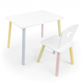 Детский комплект стол и стул «Звезда» Rolti Baby (белый/цветной, массив березы/мдф) в Стрежевом - strezevoi.ok-mebel.com | фото