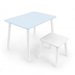 Детский комплект стол и табурет Rolti Baby (голубая столешница/белое сиденье/белые ножки) в Стрежевом - strezevoi.ok-mebel.com | фото