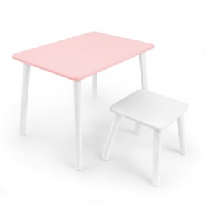 Детский комплект стол и табурет Rolti Baby (розовая столешница/белое сиденье/белые ножки) в Стрежевом - strezevoi.ok-mebel.com | фото