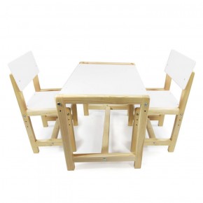 Детский растущий комплект стол и два стула  Я САМ "Лофт" (Белый, Сосна) в Стрежевом - strezevoi.ok-mebel.com | фото