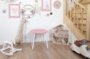 Детский стол круглый Rolti Baby (розовый/белый, массив березы/мдф) в Стрежевом - strezevoi.ok-mebel.com | фото 1