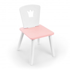Детский стул Rolti Baby «Корона» (белый/розовый/белый, массив березы/мдф) в Стрежевом - strezevoi.ok-mebel.com | фото 1