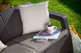 Диван пластиковый Корфу Макс (Corfu love seat max) коричневый в Стрежевом - strezevoi.ok-mebel.com | фото 3