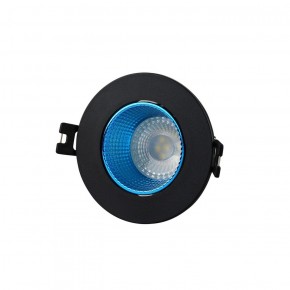 DK3061-BK+СY Встраиваемый светильник, IP 20, 10 Вт, GU5.3, LED, черный/голубой, пластик в Стрежевом - strezevoi.ok-mebel.com | фото 1
