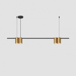 DK4061-BK+SG Подвесной светильник ORBIT, IP20, 4xGU10 LED до 15 Вт, черный + сатинированное золото, алюминий в Стрежевом - strezevoi.ok-mebel.com | фото