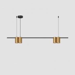 DK4061-BK+SG Подвесной светильник ORBIT, IP20, 4xGU10 LED до 15 Вт, черный + сатинированное золото, алюминий в Стрежевом - strezevoi.ok-mebel.com | фото 2