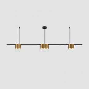 DK4063-BK+SG Подвесной светильник ORBIT, IP20, 7xGU10 LED до 15 Вт, черный + сатинированное золото, алюминий в Стрежевом - strezevoi.ok-mebel.com | фото