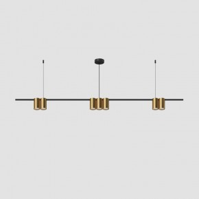 DK4063-BK+SG Подвесной светильник ORBIT, IP20, 7xGU10 LED до 15 Вт, черный + сатинированное золото, алюминий в Стрежевом - strezevoi.ok-mebel.com | фото 2