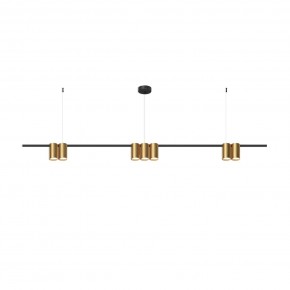 DK4063-BK+SG Подвесной светильник ORBIT, IP20, 7xGU10 LED до 15 Вт, черный + сатинированное золото, алюминий в Стрежевом - strezevoi.ok-mebel.com | фото 3