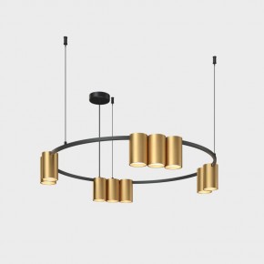 DK4065-BK+SG Подвесной светильник ORBIT , IP20, 10xGU10 LED до 15 Вт, черный + сатинированное золото, алюминий в Стрежевом - strezevoi.ok-mebel.com | фото