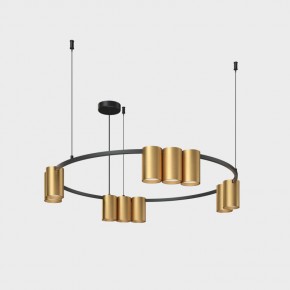 DK4065-BK+SG Подвесной светильник ORBIT , IP20, 10xGU10 LED до 15 Вт, черный + сатинированное золото, алюминий в Стрежевом - strezevoi.ok-mebel.com | фото 2