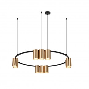DK4065-BK+SG Подвесной светильник ORBIT , IP20, 10xGU10 LED до 15 Вт, черный + сатинированное золото, алюминий в Стрежевом - strezevoi.ok-mebel.com | фото 3
