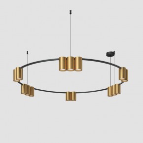 DK4067-BK+SG Подвесной светильник ORBIT, IP20, 15xGU10 LED, до 15 Вт, черный + сатинированное золото, алюминий в Стрежевом - strezevoi.ok-mebel.com | фото 2