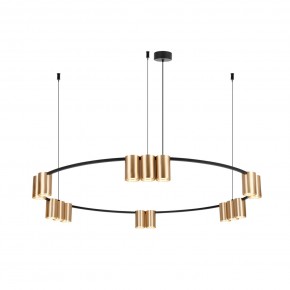 DK4067-BK+SG Подвесной светильник ORBIT, IP20, 15xGU10 LED, до 15 Вт, черный + сатинированное золото, алюминий в Стрежевом - strezevoi.ok-mebel.com | фото 3