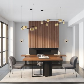 DK4067-BK+SG Подвесной светильник ORBIT, IP20, 15xGU10 LED, до 15 Вт, черный + сатинированное золото, алюминий в Стрежевом - strezevoi.ok-mebel.com | фото 5