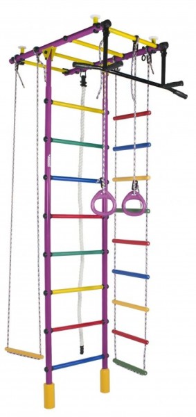 ДСК Атлант цв.фиолетовый радуга: турник, кольца, канат, трапеция, веревочная лестница в Стрежевом - strezevoi.ok-mebel.com | фото