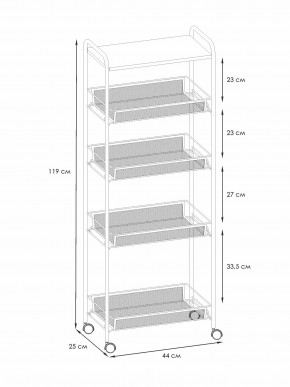 Э 443 ГР Этажерка "Ладья 25КС" Графит в Стрежевом - strezevoi.ok-mebel.com | фото 2