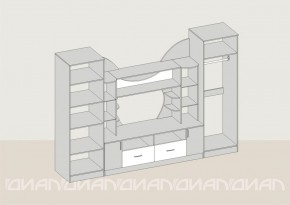 Гостиная Аллегро с 2 шкафами вариант-5 (Ясень светлый/тёмный) в Стрежевом - strezevoi.ok-mebel.com | фото 2